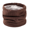 Winter Scarf for Men Fleece Ring Bandana Knitted Warm Solid Scarf Women Neck Warmer Thick Cashmere Hot Handkerchief Ski Mask