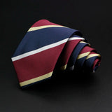 New Men's Tie Classic Stripe 7cm Jacquard Red Blue Green Necktie Daily Wear Cravat Wedding Party Dress Accessories Gift For Man