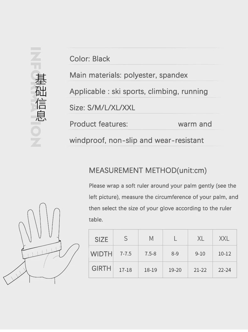 Winter Waterproof Men's Gloves Touchscreen Windproof Sports Fishing Driving Motorcycle Ski Non-slip Warm Cycling Women Gloves