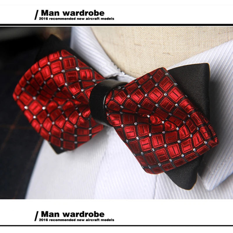 mens bow arrow red pointed black and gold fashion butterfly party wedding bow ties for men's girls boys bowtie kids be usable