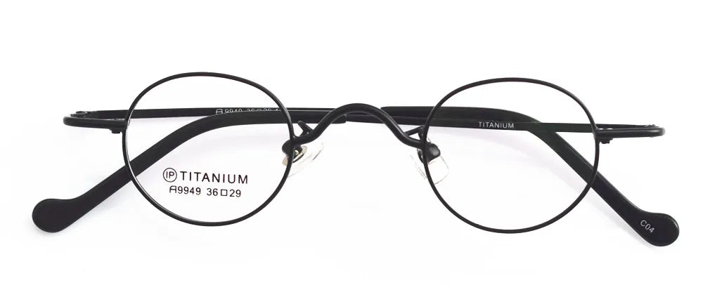 Titanium Glasses Super Small Oval Full Rim Eyeglass Frames Men Women Optical Prescription Lightweight Earwear