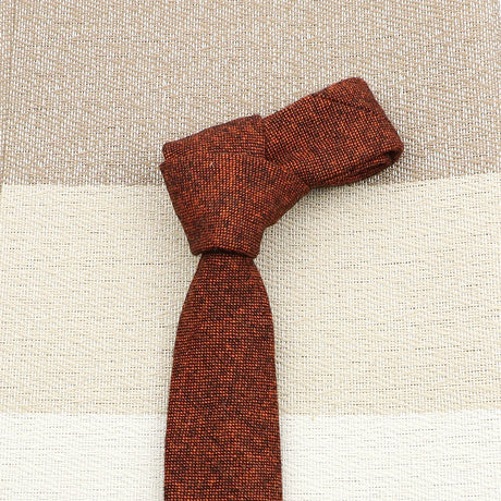 High Quality 100% Wool Tie Slim Solid Red Yellow Blue Ties Handmade Casual Fashion Men Woven Skinny Necktie For Wedding Party