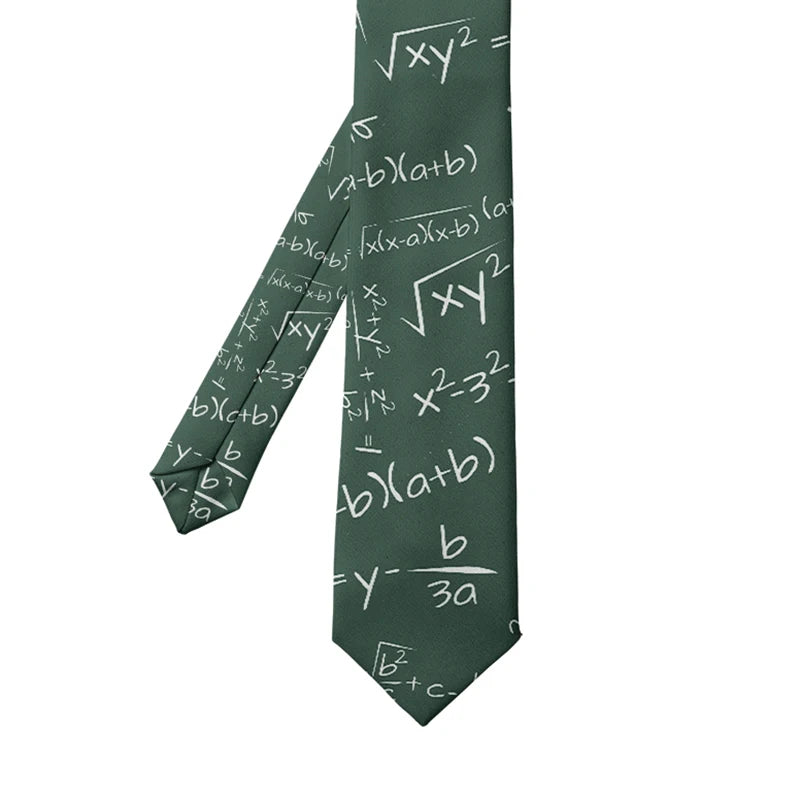 Creative Design Mathematical Symbol Men's Tie Funny Animal Peacock Print Polyester Business Casual Tie Party Shirt Accessories