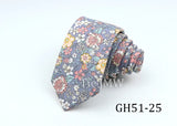 New Men's Floral Neck Ties Casual Cotton Slim Tie Skinny Wedding Party Suit Collar Flower Neckties Gravata Accessories Gift