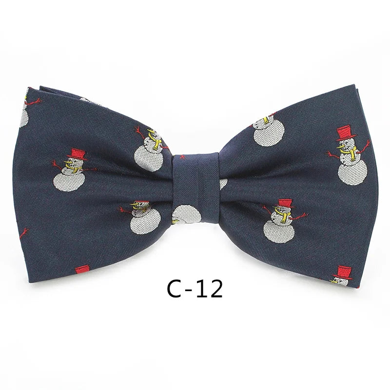 JEMYGINS Christmas Bow Ties for Mens Shirt  Snowflake Christmas Tree Pattern Men Silk Bow Tie  Christmas Party Gift
