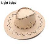 Western Cowboy Hat for Men Women Kids Fedora Outdoor Wide Brim Faux Leather Summer Wide Brim Beach Travel Cap Black White Pink