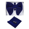 GUSLESON Velvet Big Bow Tie Men's Bowties Pocket Square Cufflinks Set with Gift Box Solid Red Yellow Necktie For Man Wedding