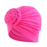 New Women cotton top knotted turban hat bonnet Hijab chemo cap headbands Female Muslim Hat Head Cover Night Cap Hair Accessories