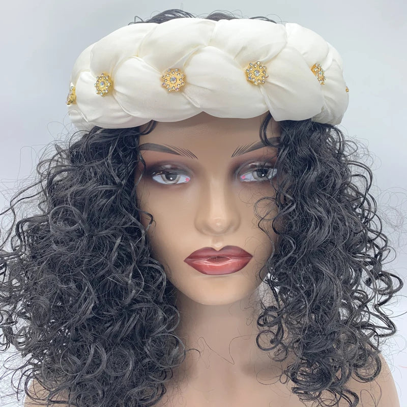 Bronzing Fabric Women's Headbands Elastic Braids Hair Bands Female Turban Cap Party Headwear Accessories Fashion Bandage Bandana