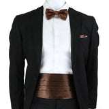 New Fashion Mens Cummerbund Bow Tie Brooch Set Black Red Blue   Waist Seal For Formal Tuxedo Business Suit Dinner Accessories