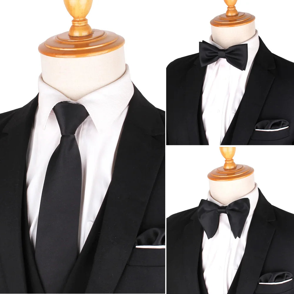 Narrow Black Neck Tie For Men Women Polyester Zipper Neck Ties Suits Classic Ties For Wedding Business Men Skinny Necktie