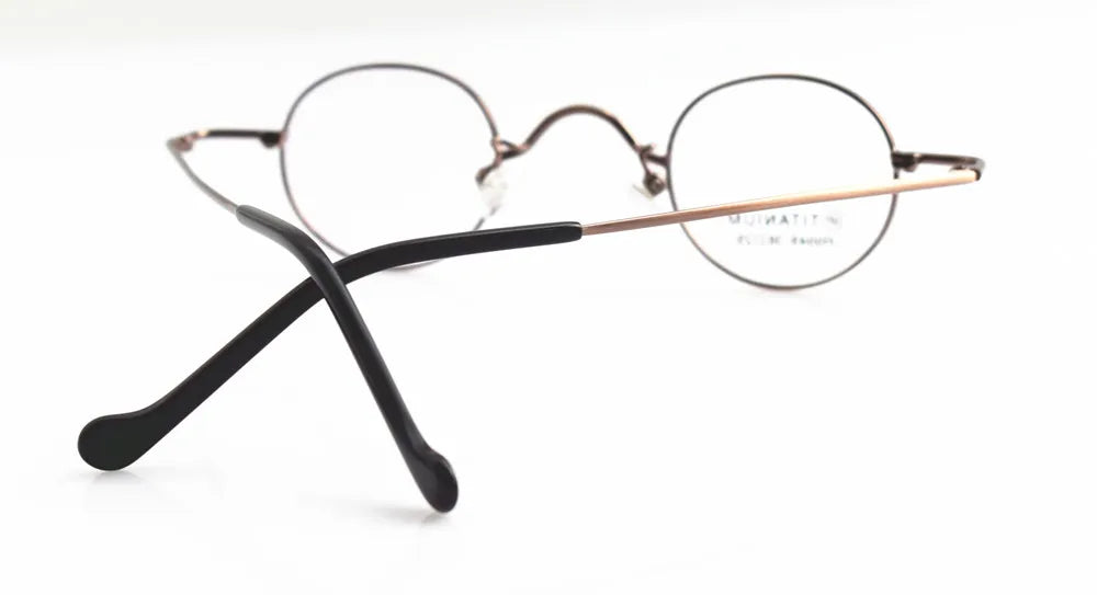 Titanium Glasses Super Small Oval Full Rim Eyeglass Frames Men Women Optical Prescription Lightweight Earwear