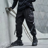 2021 New Joggers Cargo Pants Men Fashion Ribbons Pocket Harem Trousers Sweatpants Men Hip Hop Harajuku Streetwear Casual Pants