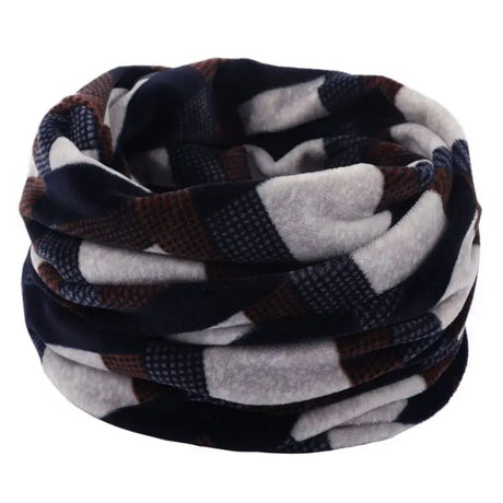 Winter Ring Scarf for Men Warm Scarves Soft Fleece Scarf Double Layer Knitted Neck Warmer Scarves Ski Mask Cashmere Scarf Unisex