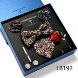 Holiday Gift Box Tie For Men Tie Handkerchief Pocket Squares Cufflink Set Necktie Box Man Dark Grey April Fool's Day