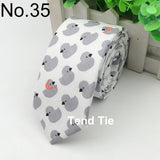 Cotton Men's Colourful Tie Duck Dog Fruit Flower Ties Narrow Kids Children Necktie Slim Skinny Cravate Narrow Thick Neckties