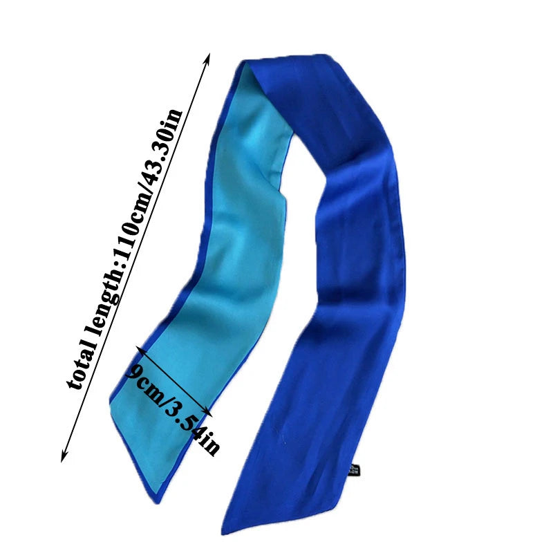 Women Narrow Thin Scarf Letters Print Long Ribbon Scarf Handle Bag Ribbons Multi-Function Decorative Neckerchief Hair Tie Band