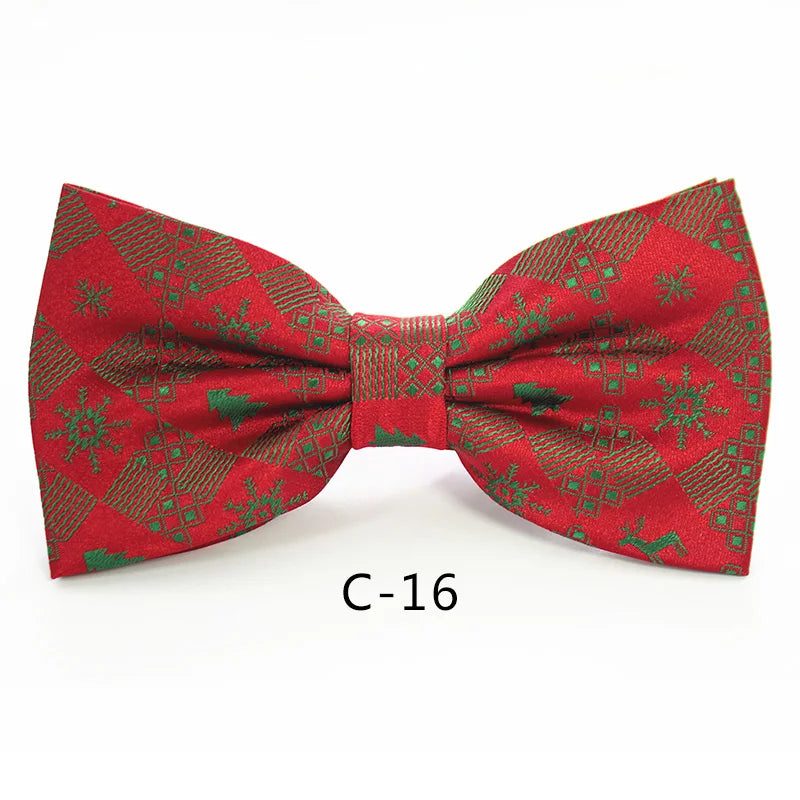 JEMYGINS Christmas Bow Ties for Mens Shirt  Snowflake Christmas Tree Pattern Men Silk Bow Tie  Christmas Party Gift