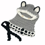 Winter Kids Fox Ears Handmade Beanie Hat Scarf Sets for 1~10 Year Old Children Girls Scarves Free Shipping