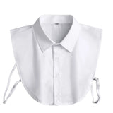 Mens Office Detachable Dickey Solid Color Button False Collar Lapel Half Shirt