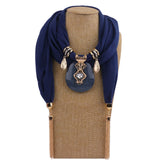 [RUNMEIFA]  New Design  Women Pendant Scarf Lady Necklace Scarves Wraps Retro nighthawk Tassels hip hop street scarf