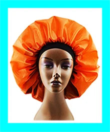 Leopard Print Satin Bonnet Cap Wide Rubber Band Nightcap Hair Care Hat