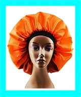 Leopard Print Satin Bonnet Cap Wide Rubber Band Nightcap Hair Care Hat