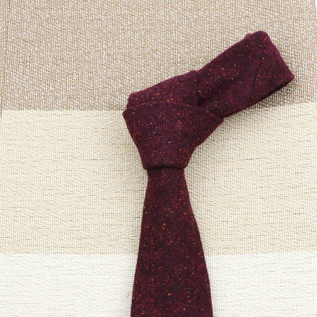 High Quality 100% Wool Tie Slim Solid Red Yellow Blue Ties Handmade Casual Fashion Men Woven Skinny Necktie For Wedding Party