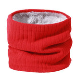 Winter Scarf for Men Fleece Ring Bandana Knitted Warm Solid Scarf Women Neck Warmer Thick Cashmere Hot Handkerchief Ski Mask