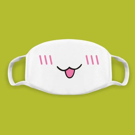 Super Cute Expression Smile Breathable Mouth Face Mask For Korean Black Kpop Unisex Kawaii Face Mouth Muffle Mask Cotton Anime