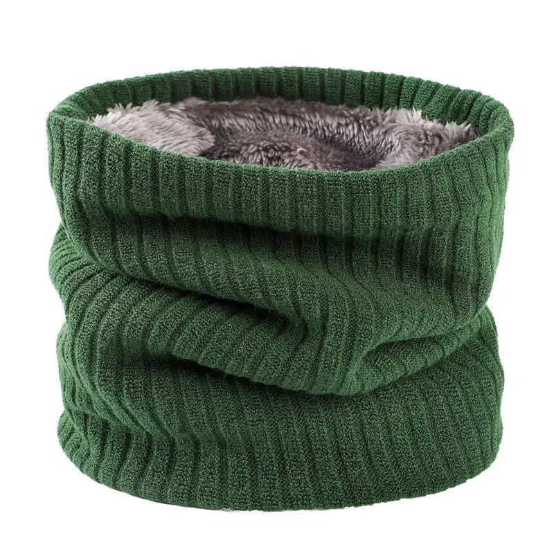 Winter Scarf for Men Fleece Ring Bandana Knitted Warm Solid Scarf Women Neck Warmer Thick Cashmere Hot Handkerchief Ski Mask