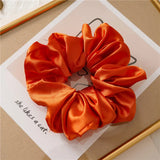 Hot Girls Super Wide Smooth Colorful Hair tie Hair Elastics Bands for Hair Large Satin Scrunchie Hair Accessories 2021 for Women