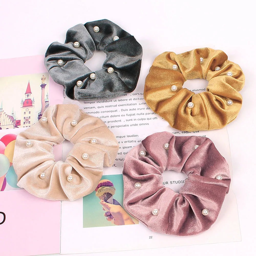 Velvet Scrunchie Women Girls Elastic Hair Rubber Bands Accessories Gum For Women Tie Hair Ring Rope Ponytail Holder Headdress