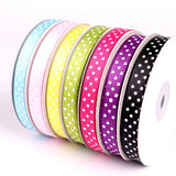 10mm 5Yards Polka Dots Printed Grosgrain Ribbons Wedding Festival Party Decorations Bow Craft Card Gifts Wrapping Supplies DIY