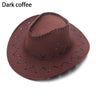 Western Cowboy Hat for Men Women Kids Fedora Outdoor Wide Brim Faux Leather Summer Wide Brim Beach Travel Cap Black White Pink