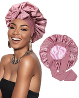 Double Layer Satin Hair Cap For Sleeping Bonnets For Women Round Haircare Women Headwear Night Hat Reversible Head Cover