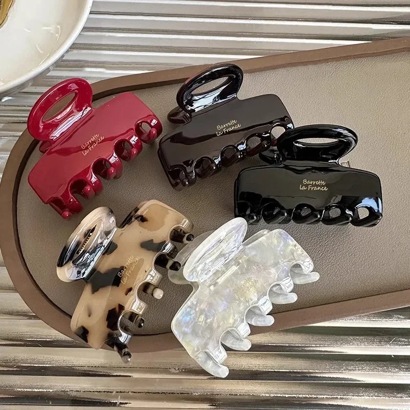 Pinces à cheveux rouges en acétate de 5,5 cm de long pour filles et femmes, accessoires pour cheveux à nouer, nouvelle mode coréenne