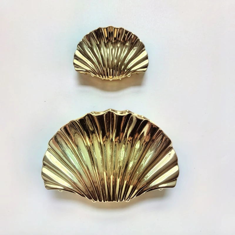 Metal Irregular Texture Shell Shape Hair Claw Clips for Women Girls Hairclip Ponytail Hair Pins Fashion Jewelry Hair Accessories