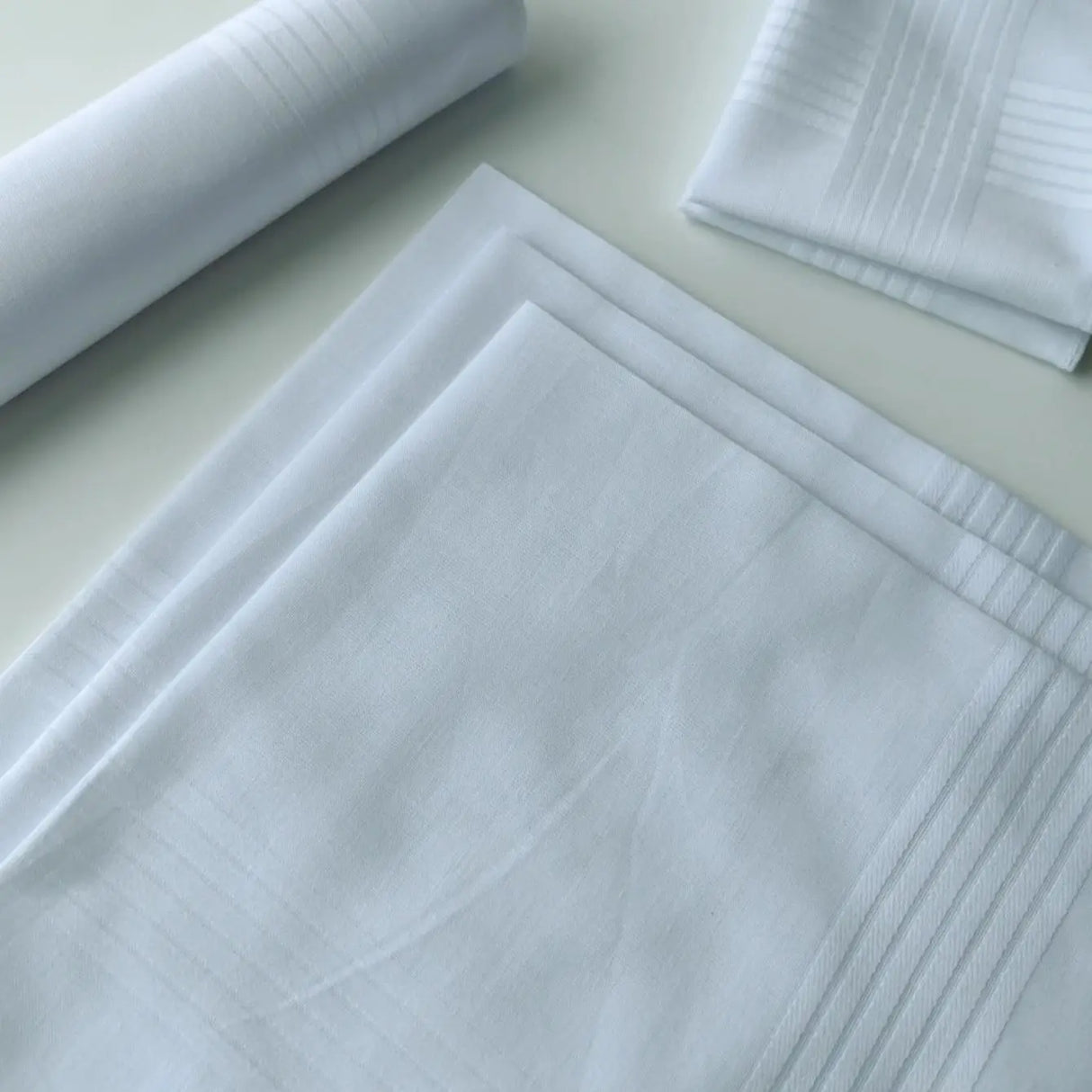 Thin feel Cotton 40cm pure white handkerchief. Business suit napkin restaurant handkerchief 6PCS