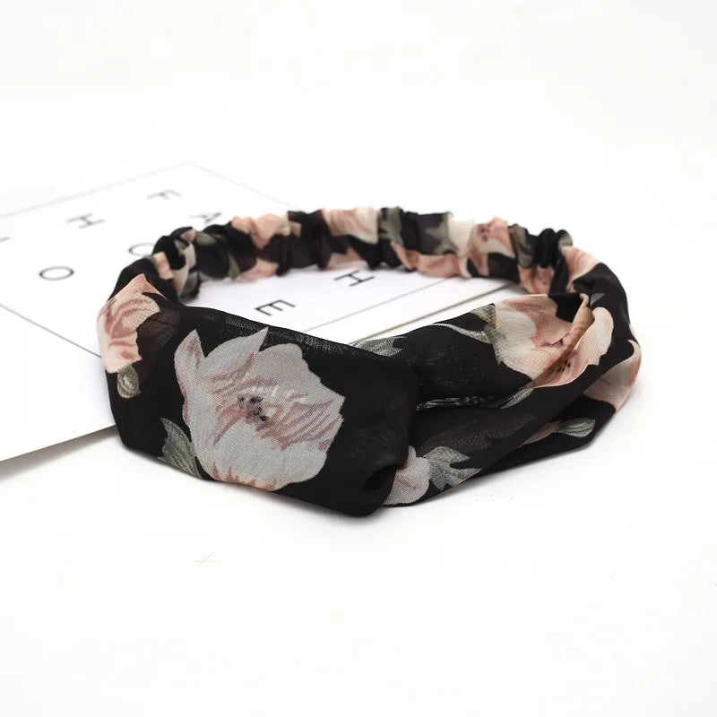 Women Headband New Fashion Hair Bands Bohemian Cross Elastic Hair Band For Ladies Black Purple Female Head band Hair Accessories