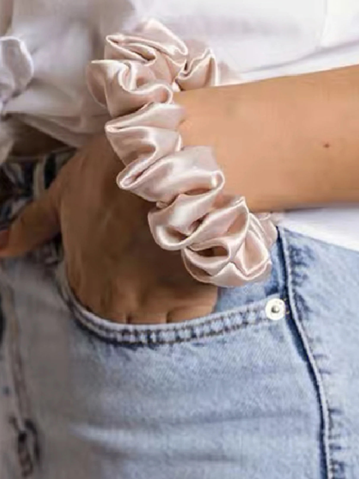 2PCS 3.5CM Mulberry Silk Scrunchies Women Grils Hair Ties for Hair Sleep No Damage Hairband Curly Hair Elastics Ponytail Holder