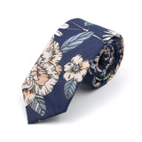 New Style Floral Printed 6cm Tie Blue Green Purple Skinny 100% Cotton Necktie For Men Women Wedding Party Suits Shirt Accessory