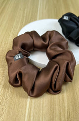 100% Mulberry Silk Hair Scrunchies Elastic Rubber Band Hair Ties Big Large Gum Ropes Ponytail Holders for Women Girls 19 Momme