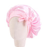 Solid Satin Silk Bonnet with Band Tie Baby Sleep Cap Bowknot Kids Baby Night Sleep Cap Beanies Girl Makeup Cap Children Nightcap