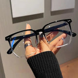 3 pieces of blue light blocking glasses - fashionable square fake glasses, anti radiation computer gaming glasses, sunglasses