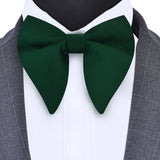 Classic Silk Solid Green Red Black Big Bow Tie for Man Fashion Bowknot Party Business Office Wedding Gift Accessories