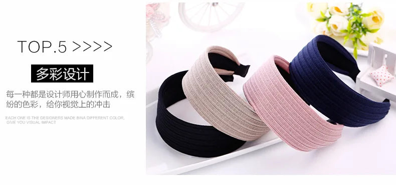 Wide brimmed headbands for women going out in Korea, fashionable and stylish facial wash headbands, hair clips, and ribbons