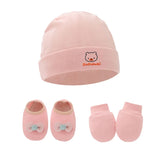 1 Set Baby Anti Scratching Gloves Hat Foot Cover Set Soft Cotton Newborn No Scratch Mittens Socks Beanies Cap Nightcap