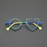 Ultra Light Pure Titanium Inverted Triangle Glasses Frame Female New Multi-color Personality Myopia Reading Prescription Eyewear
