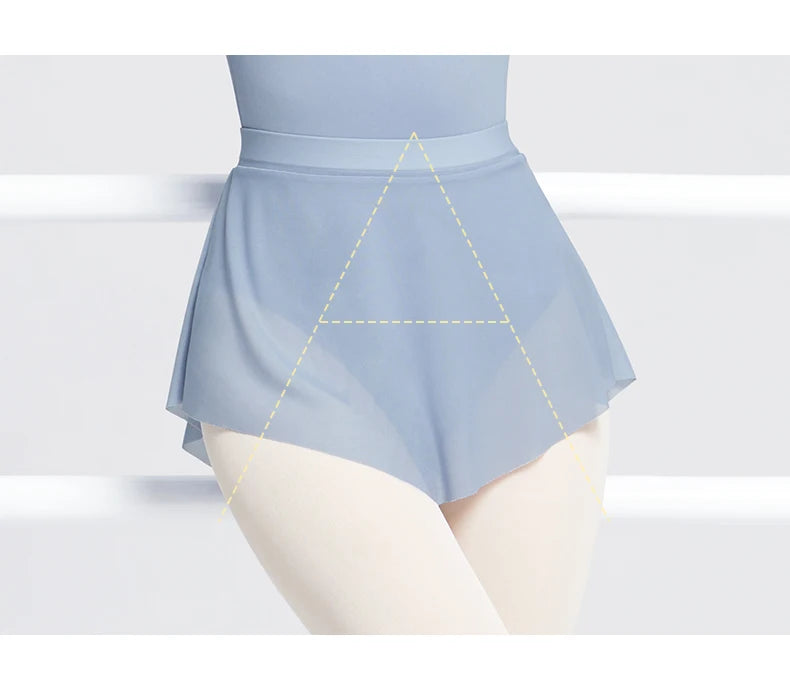 Women Ballet Skirts Dance Short Skirts High Slit Skirt Ballerina Adult Teen Ballet Dancing Dress Soft Mesh Elastic Dance Skirt